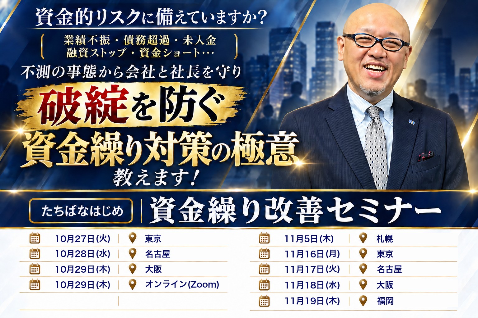 資金繰り改善セミナーの開催日