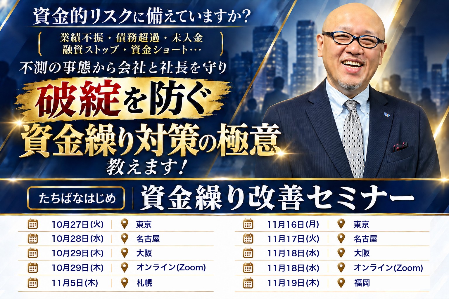 資金繰り改善セミナーの開催日